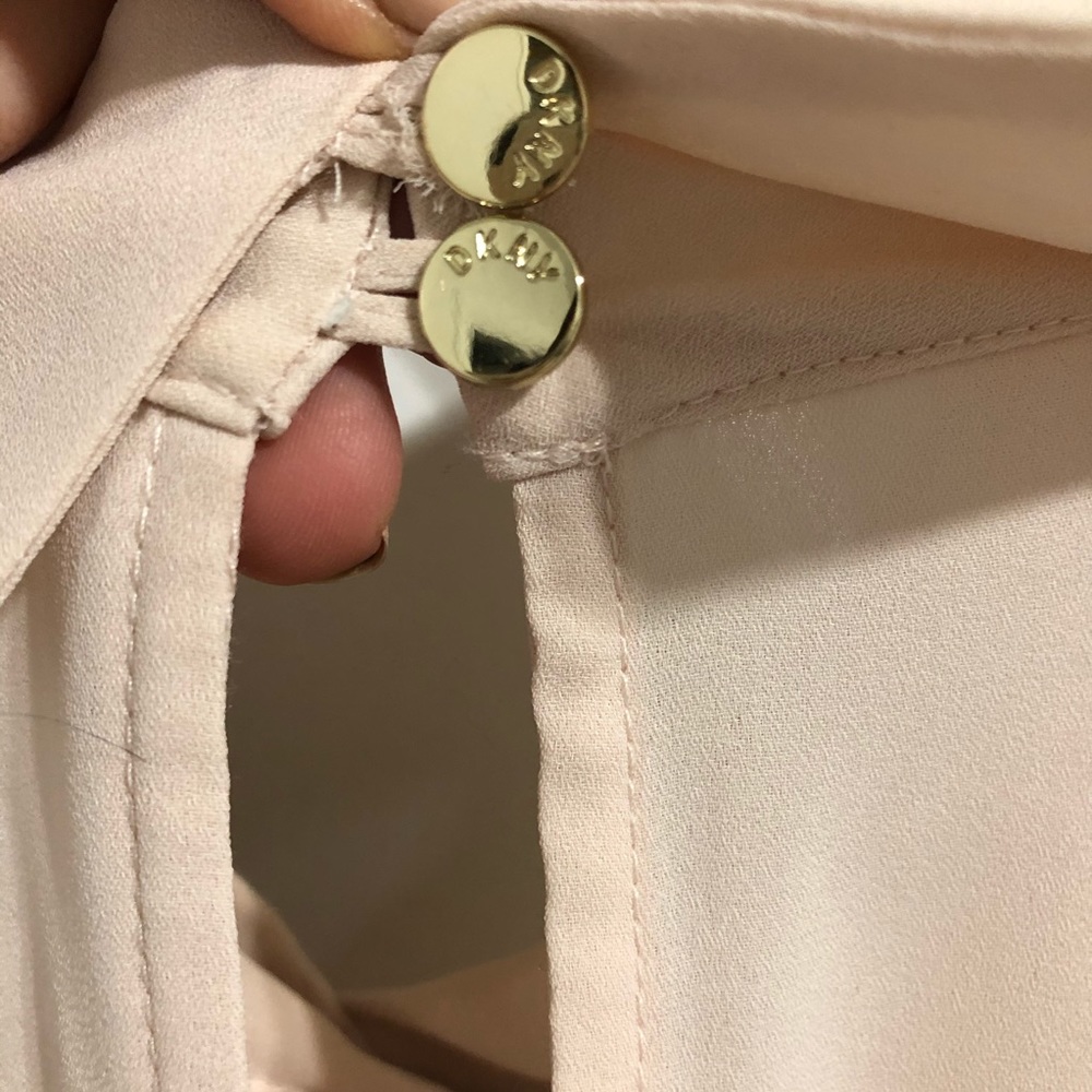 New DKNY Sheer Pink Collar Blouse - Picture 10 of 11